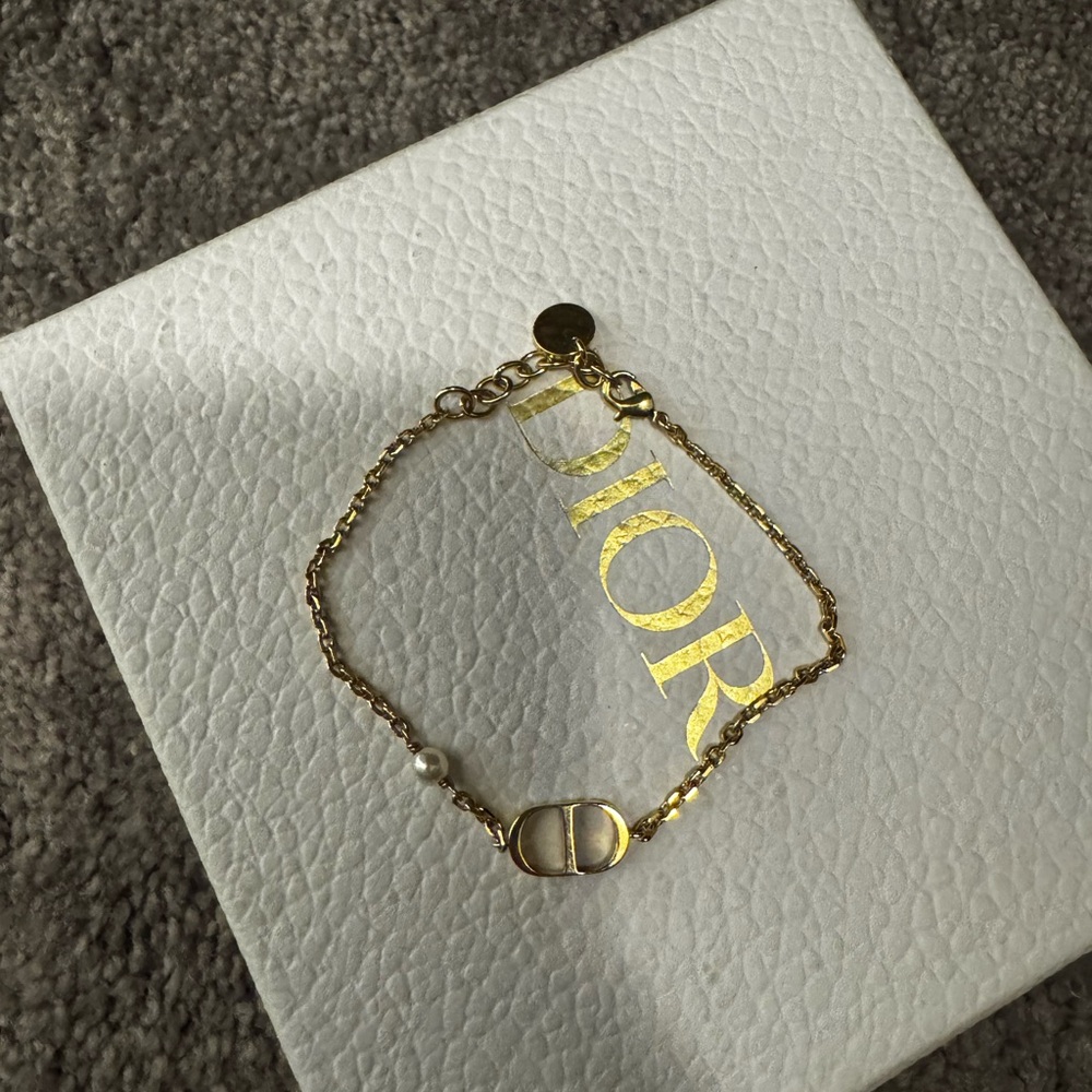 Dior Gold and White Bracelet with Contemporary Elegance